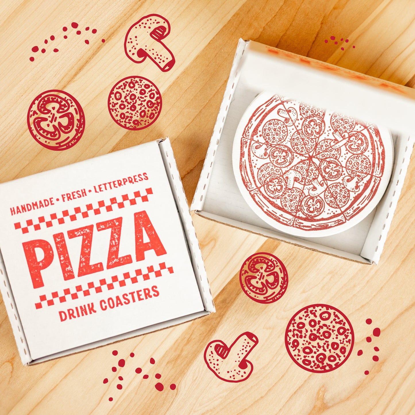 Pizza Drink Coasters