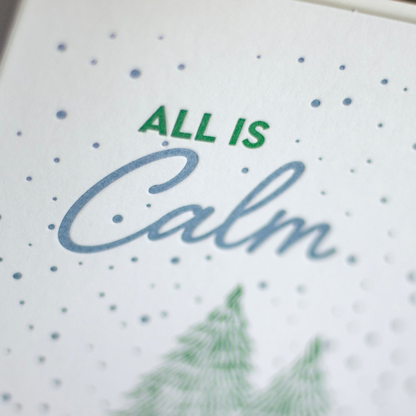 All Is Calm Letterpress Card (Set of 5)