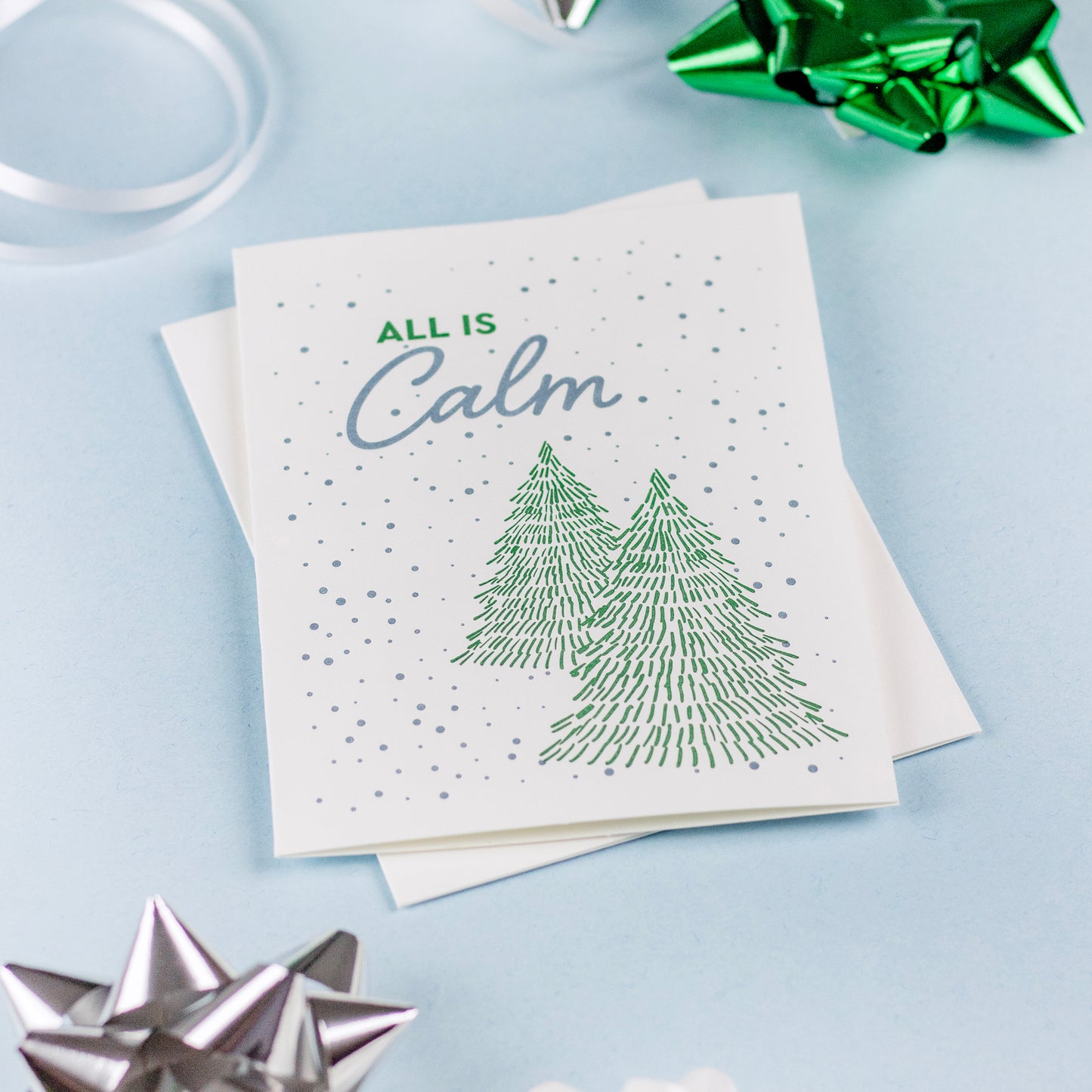 All Is Calm Letterpress Card