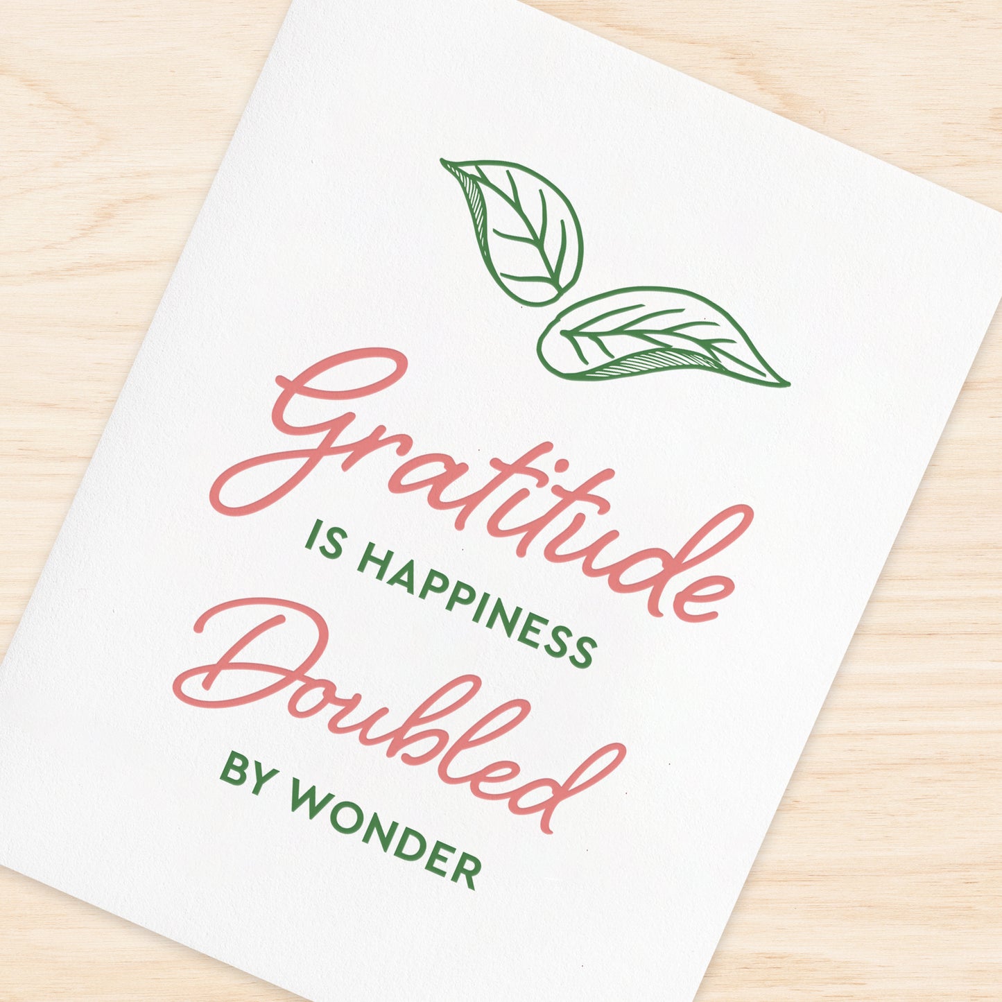 Gratitude & Wonder Letterpress Card