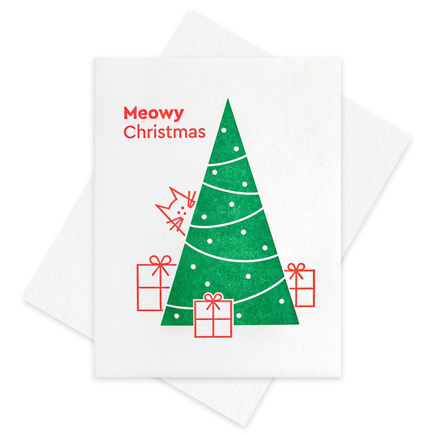 Meowy Christmas Letterpress Card