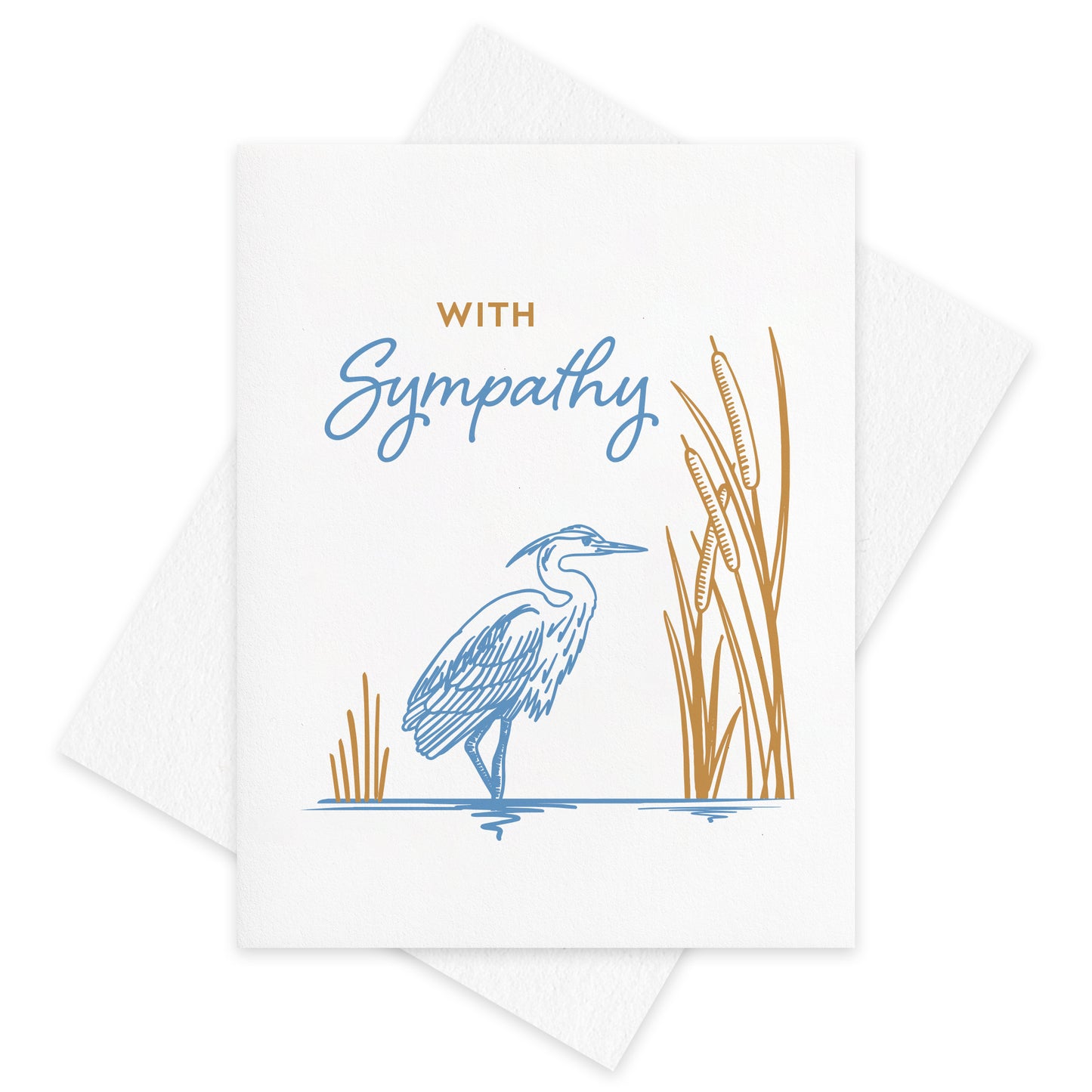 Sympathy Heron Letterpress Card