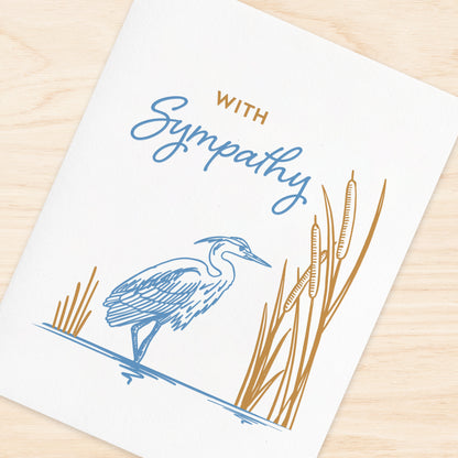 Sympathy Heron Letterpress Card