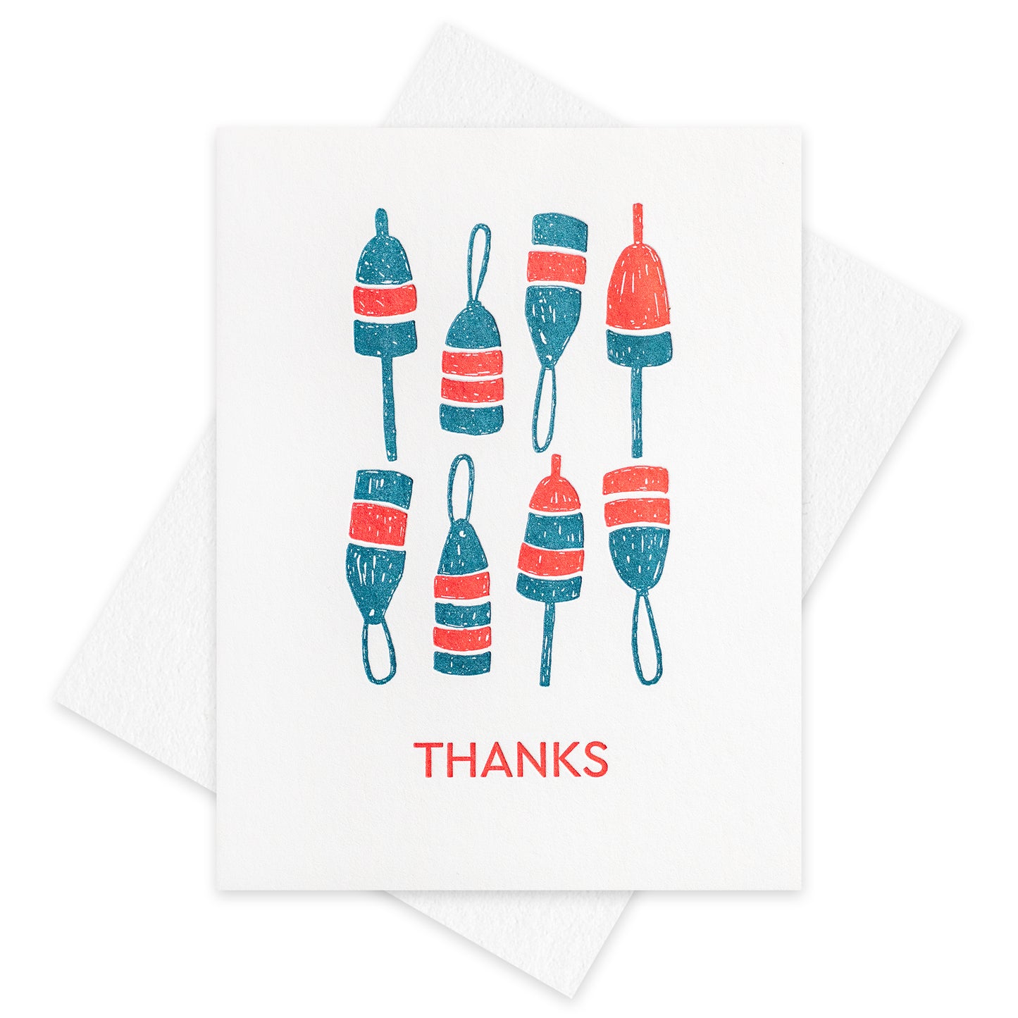 Nautical Buoys Letterpress Thank You Card