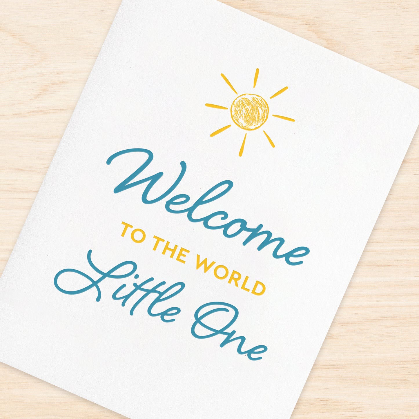 Welcome Little One Baby Letterpress Card
