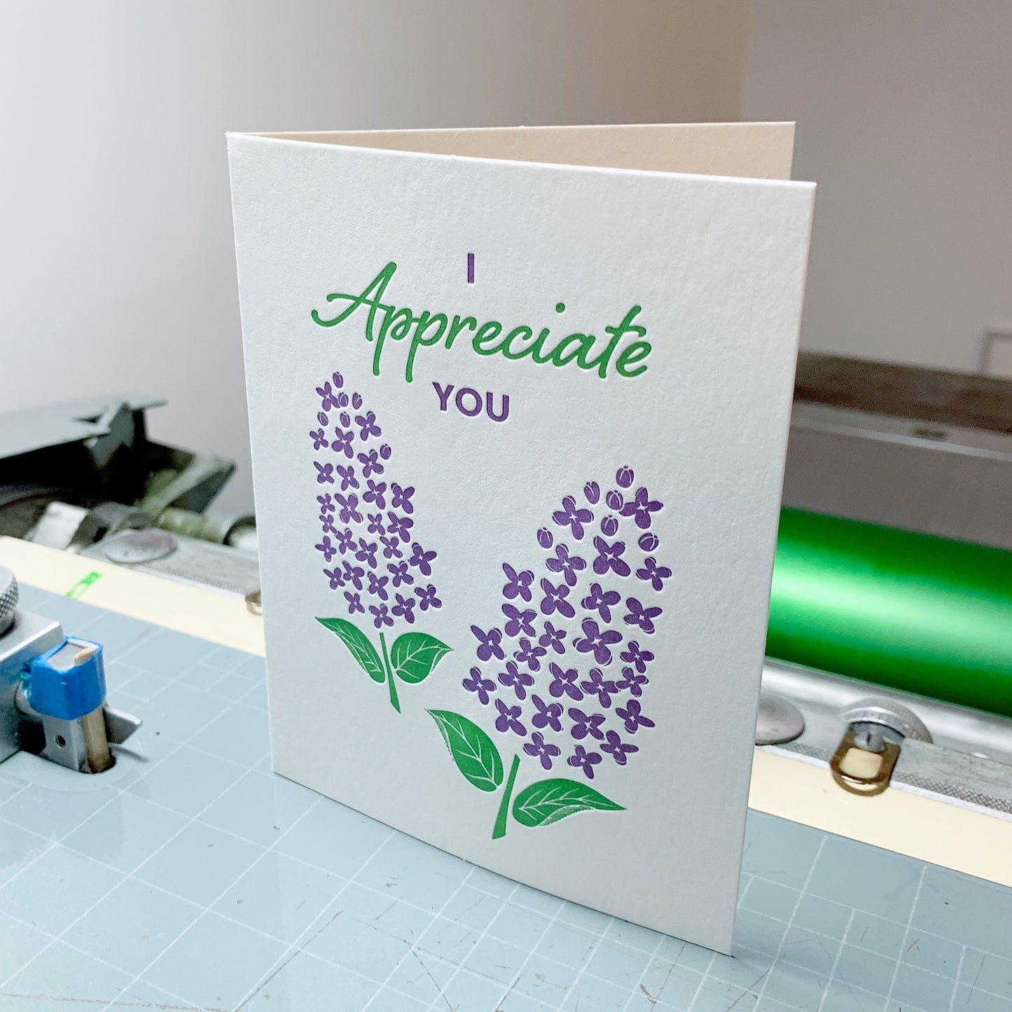 Lilac Appreciate You Letterpress Card (Set of 5)