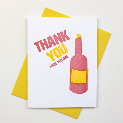 Wine Thank You Letterpress Card