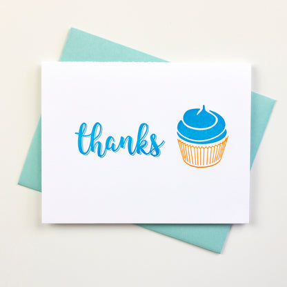 Cupcake Thanks Letterpress Card (Set of 5)