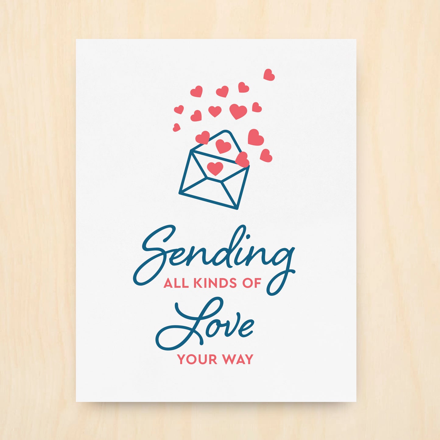 Sending Love Letterpress Card (Set of 5)