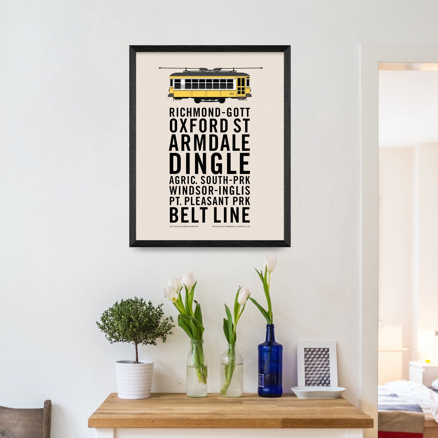 Halifax Streetcar Route Names 11x14 Print