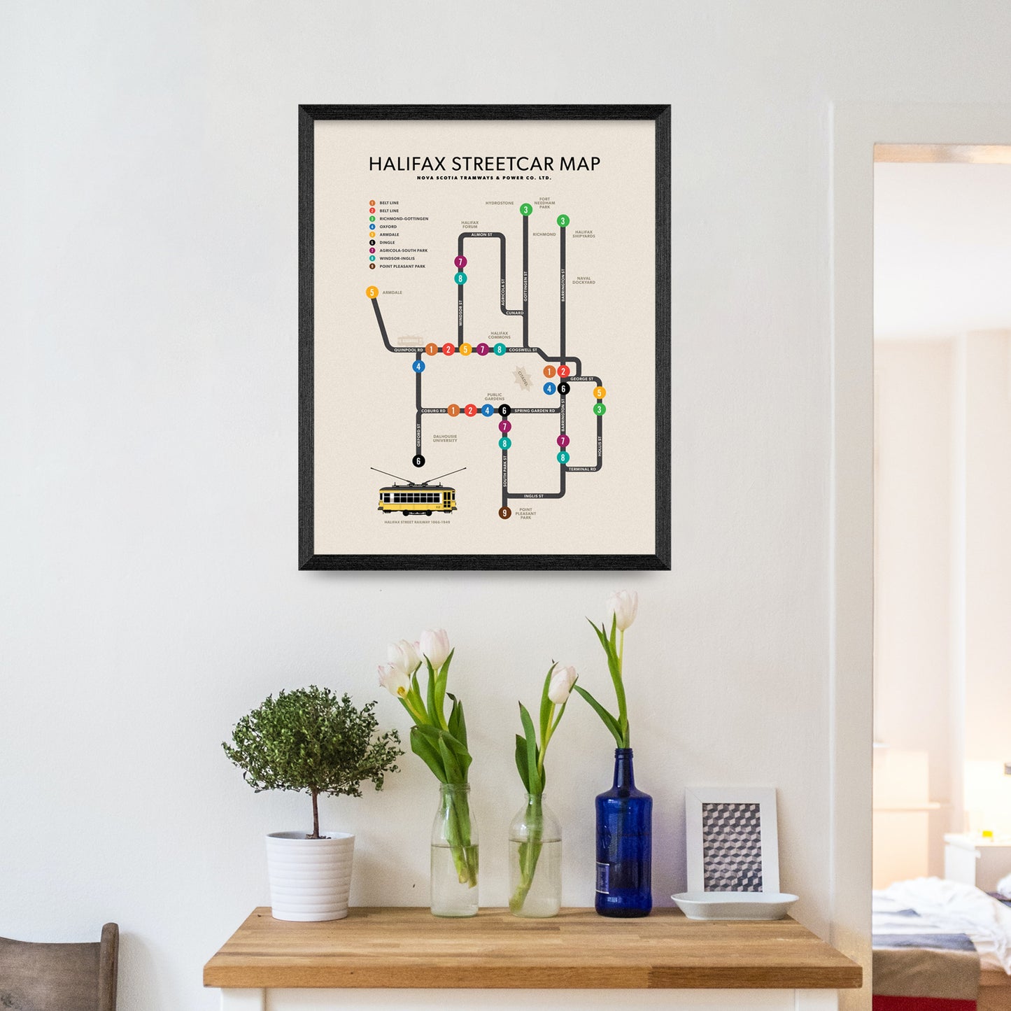 Halifax Streetcar Map Giclée 11x14 Print