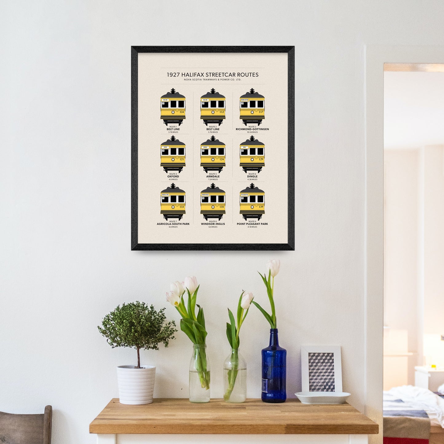 Halifax Streetcar Routes 11x14 Print