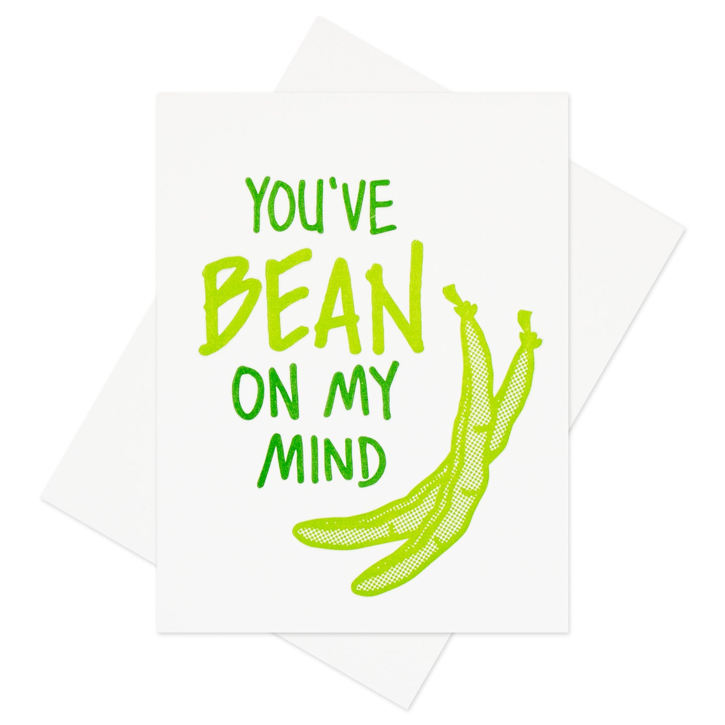 Green Bean Love Letterpress Card