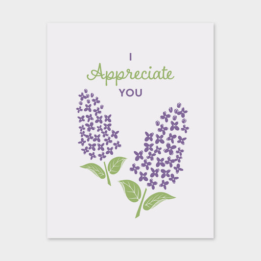 Lilac Appreciate You Card