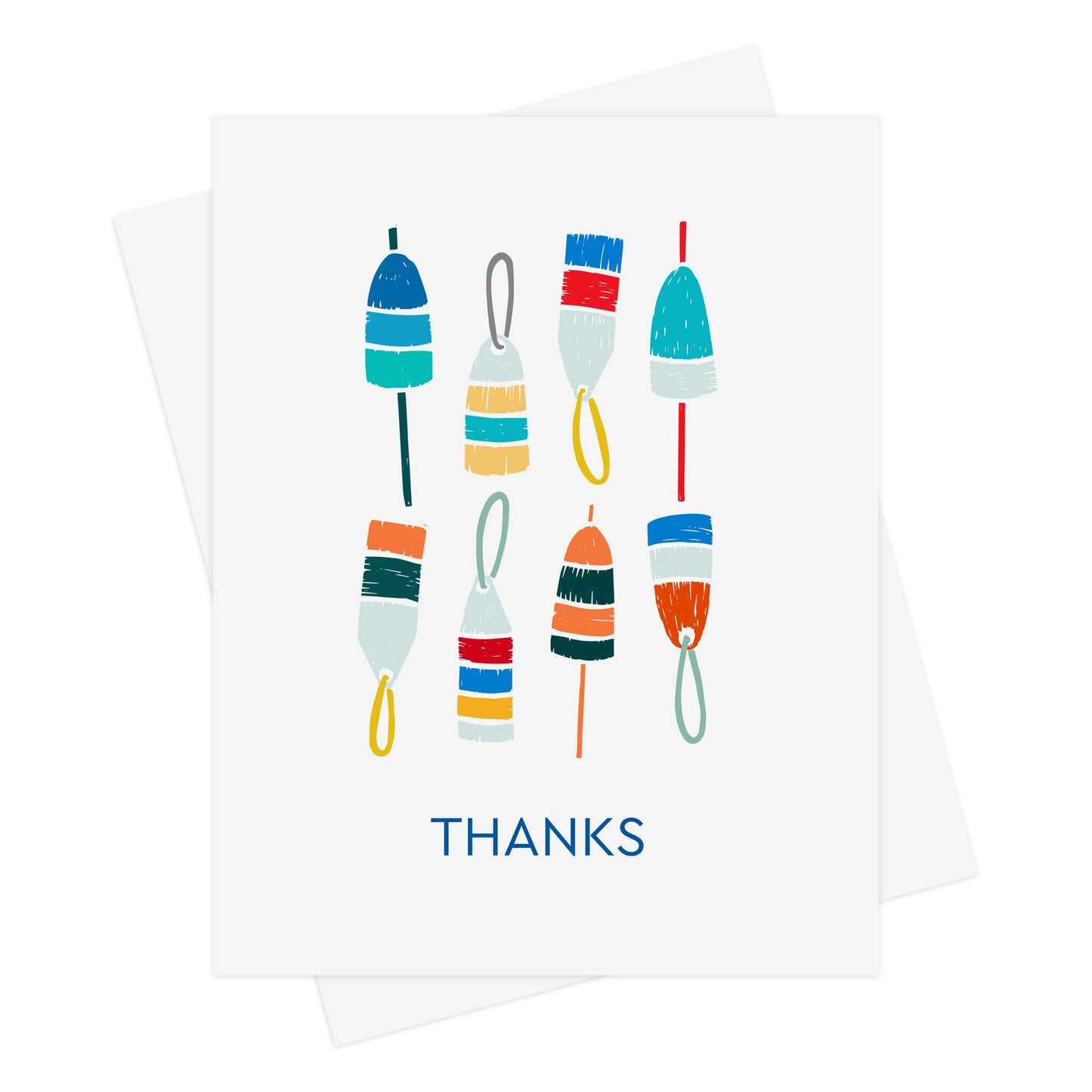 Colourful Buoys Thanks Card