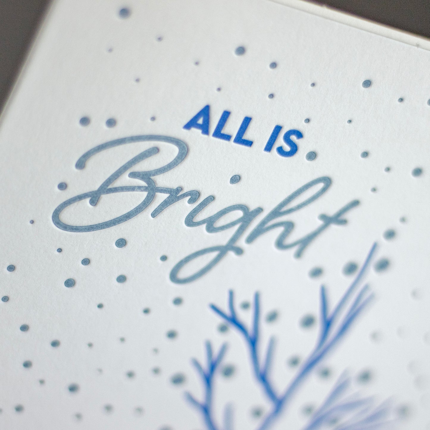 All Is Bright Letterpress Card (Set of 5)