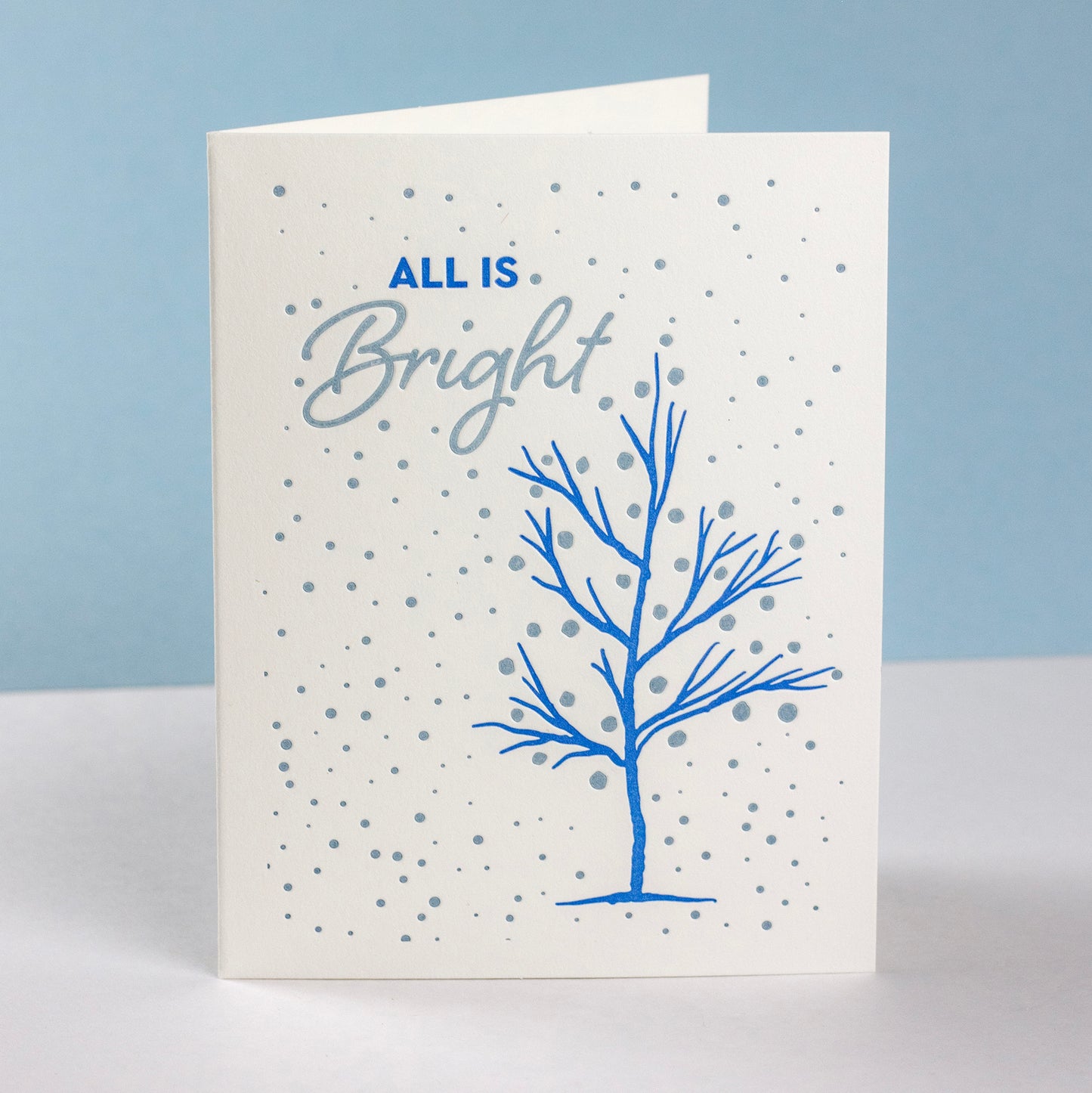 All Is Bright Letterpress Card