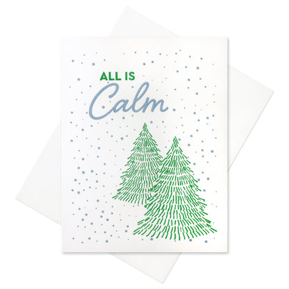 All Is Calm Letterpress Card (Set of 5)