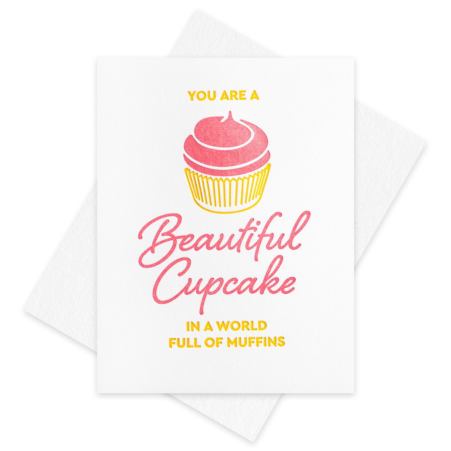 Cupcake Muffin Letterpress Card (Set of 5)