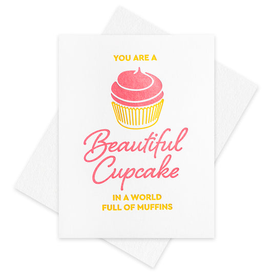 Cupcake Muffin Letterpress Card (Set of 5)
