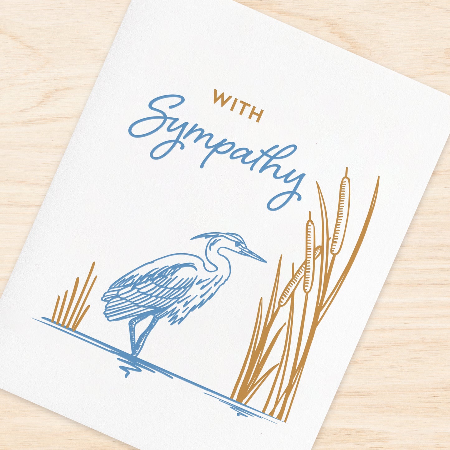 Sympathy Heron Letterpress Card