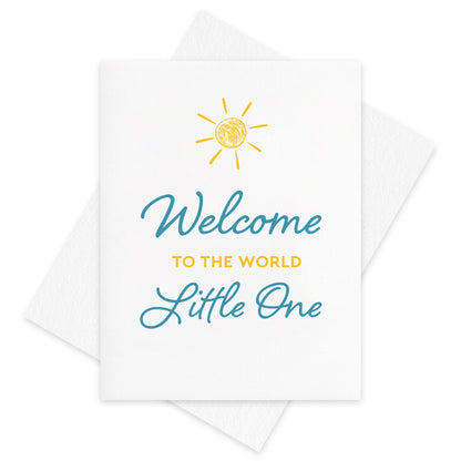 Welcome Little One Baby Letterpress Card