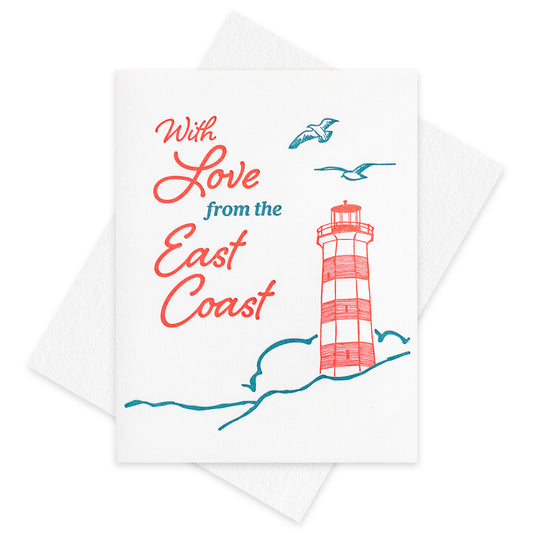 Love from the East Coast Letterpress Card (Set of 5)