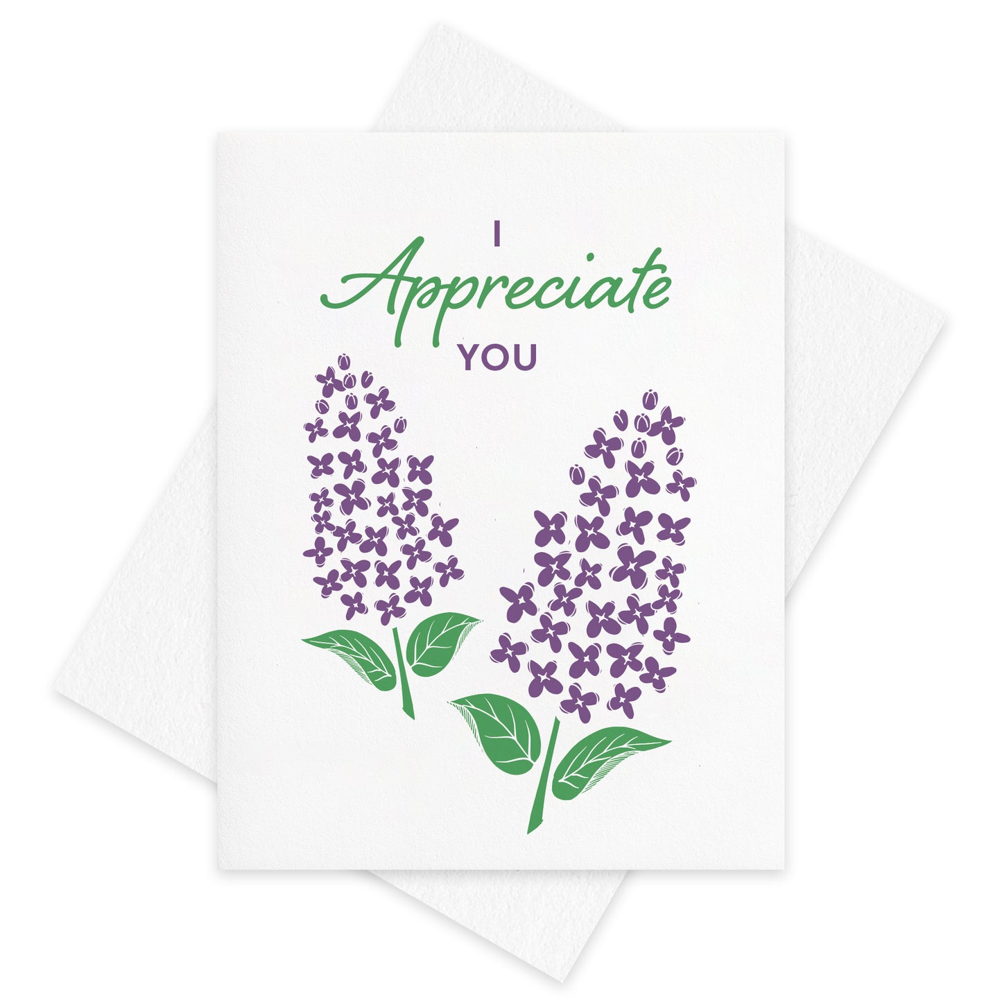 Lilac Appreciate You Letterpress Card (Set of 5)