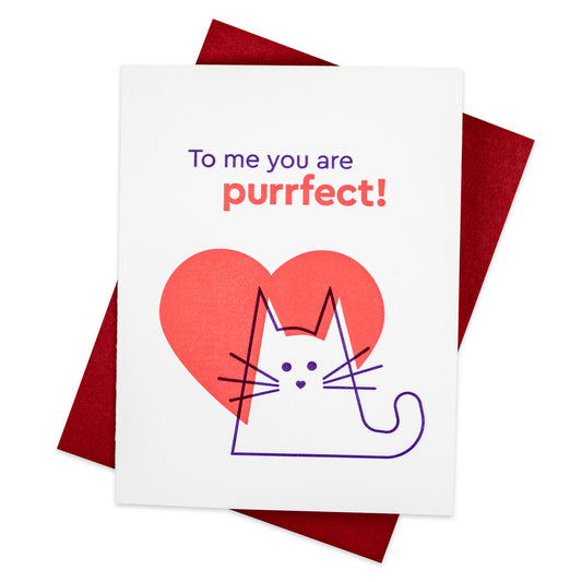 Purrfect Cat Letterpress Card