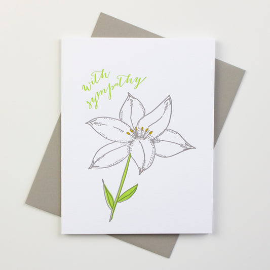 Sympathy Lily Letterpress Card