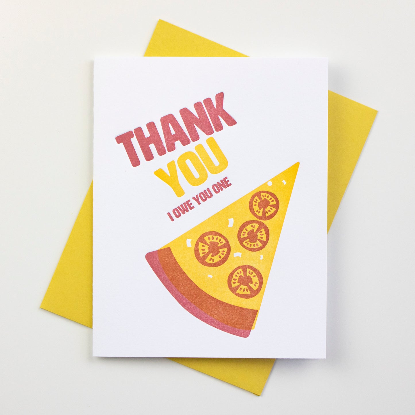 Pizza Thank You Letterpress Card