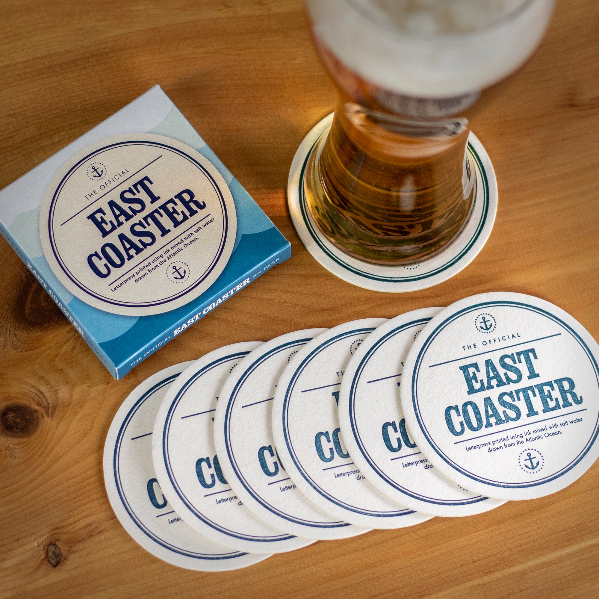 East Coaster Six Pack Drink Coasters Inkwell Originals