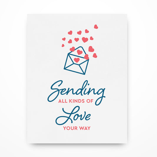 Sending Love Letterpress Card (Set of 5)