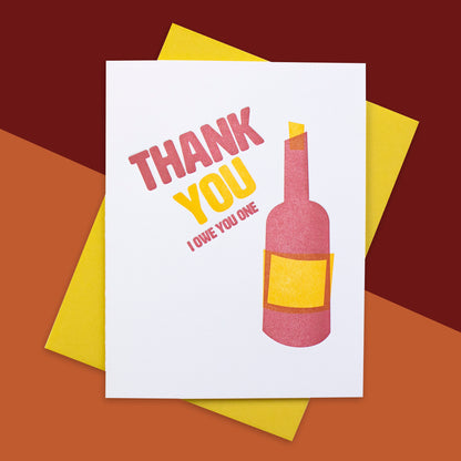Wine Thank You Letterpress Card